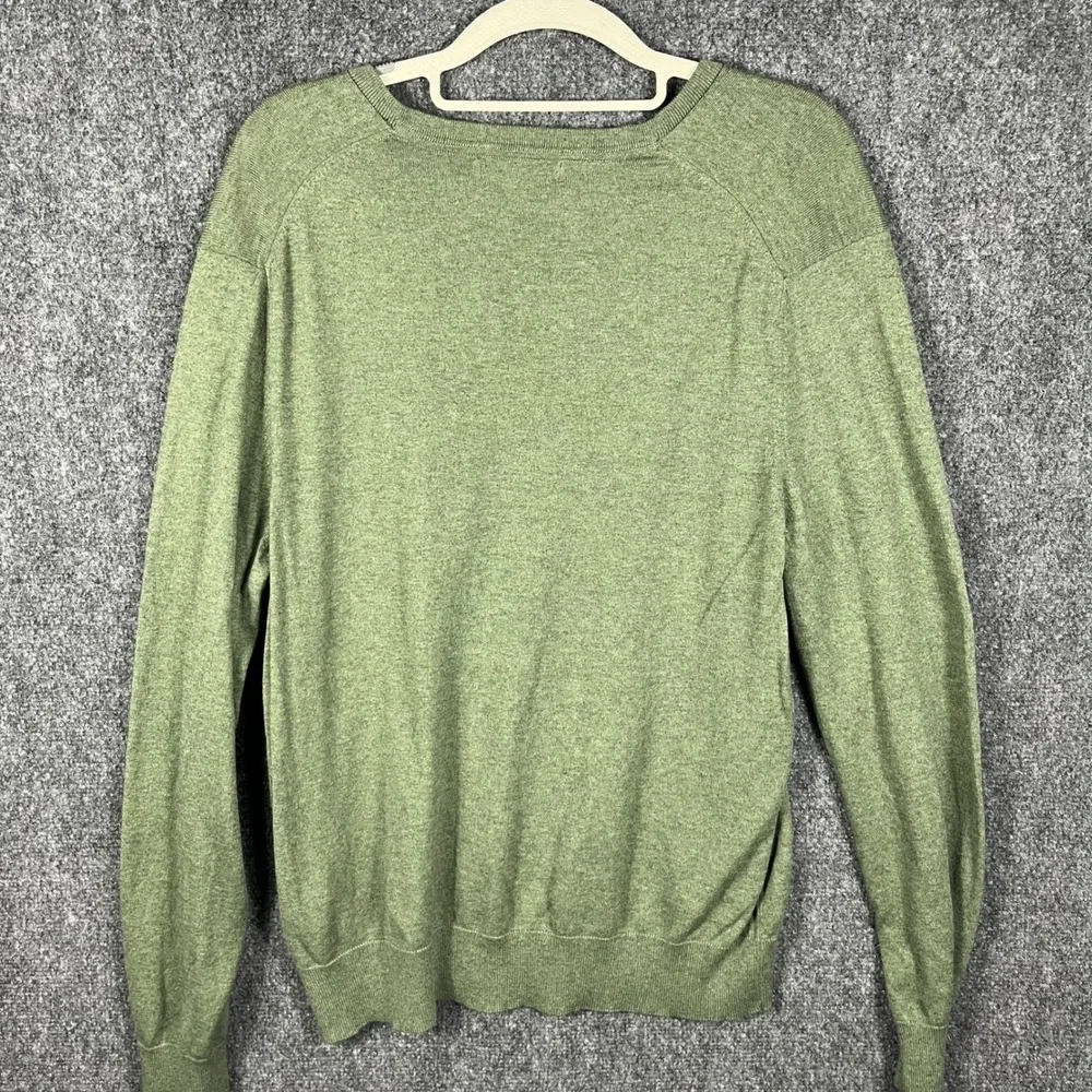 Banana Republic V-Neck Sweater Mens L Green Silk Cashmere Luxury Blend NWOT